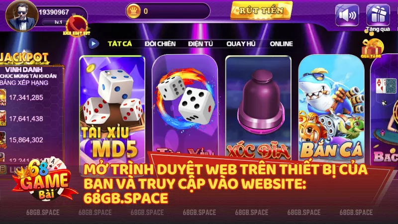 Các bước đăng nhập 68 Game Bài qua trang chec.in